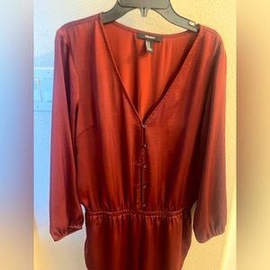 Women’s button down with pockets jumpsuit Brown